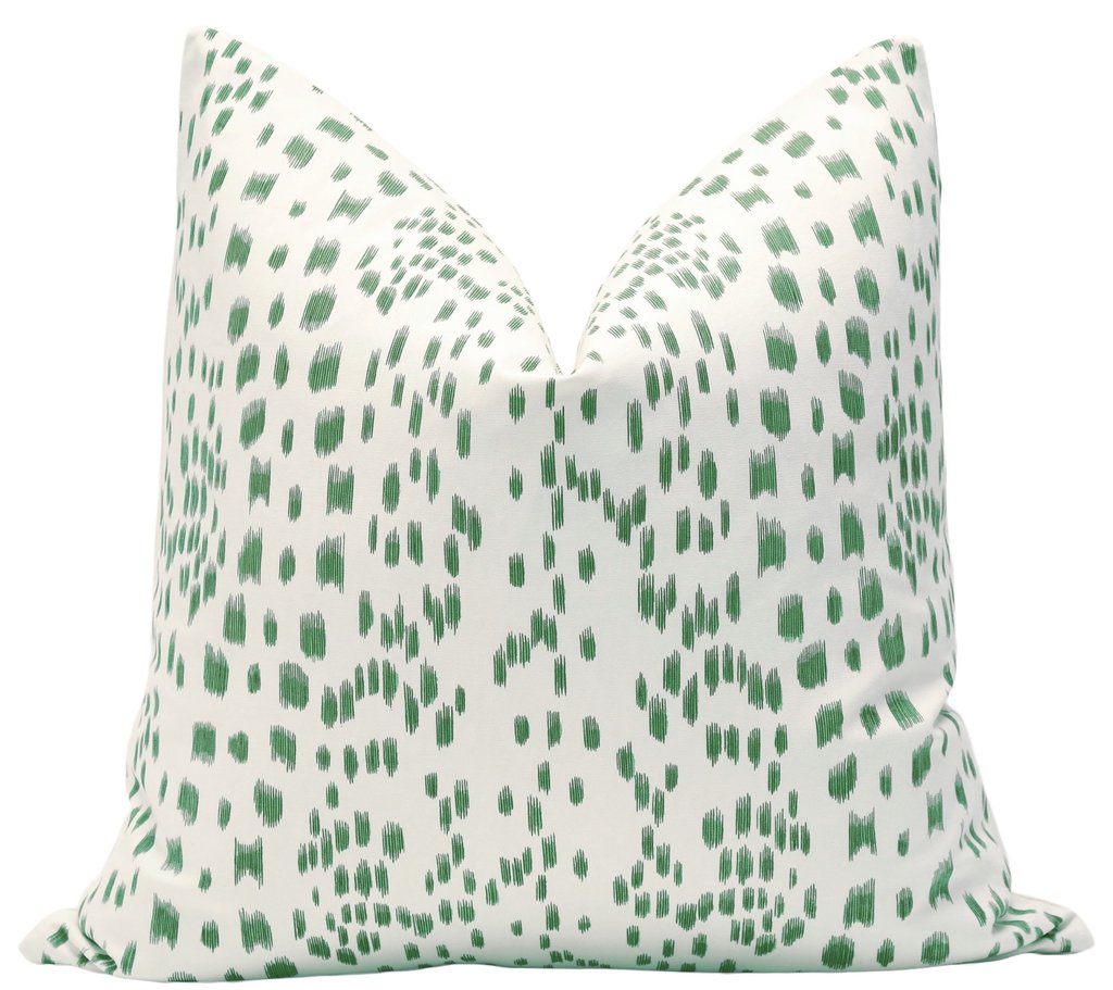 Les Touches throw pillow green